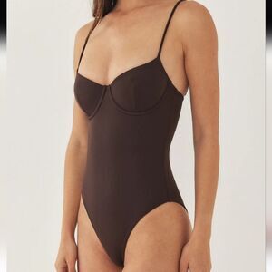 WeWore What Underwire woman One Piece swimsuit Chocolate Black size Xlarge
